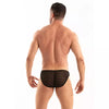 Slip Mykonos Schwarz mit elastischer Spitze & Strapshalter-Schlaufen | TOF Paris
