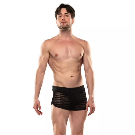 Shorts Sheer Mykonos Schwarz - Sexy High-Cut mit Rippbund | TOF Paris