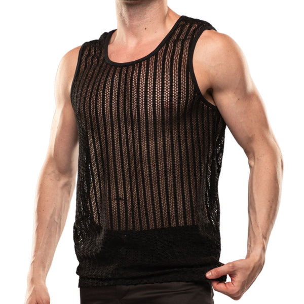 Tanktop aus Spitze mit Häkel-Optik - Elegant und leicht - Schwarz | TOF Paris