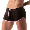 Shorts Low Waist in Schwarz mit Cut-outs und TOF-Logo Herren - Retro Style | TOF Paris