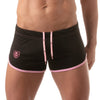 Shorts Low Waist in Schwarz mit Cut-outs und TOF-Logo Herren - Retro Style | TOF Paris