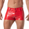 Vinyl Herren Shorts Rot - Mid-Thigh, 5 Taschen, sexy Passform | TOF Paris