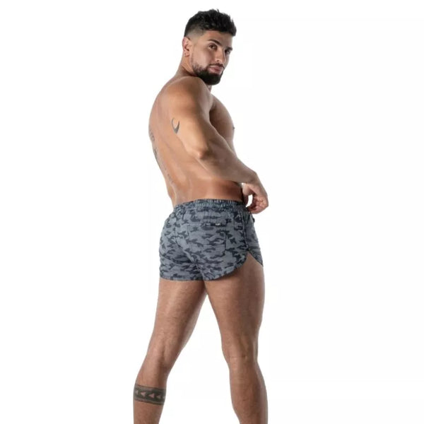 Blaue retro pocket-Shorts von TOF Paris – Ansicht 3