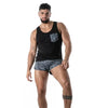 Blaue retro pocket-Shorts von TOF Paris – Ansicht 2