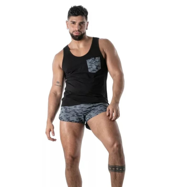 Blaue retro pocket-Shorts von TOF Paris – Ansicht 2
