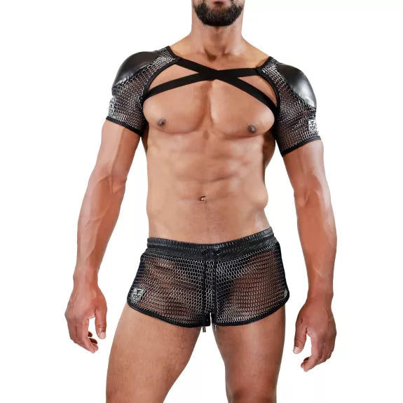 Schulter-Harness silber mit Polster & Geheimfach - Club-Style | TOF Paris