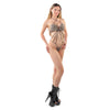 Leoparden Print Strass Monokini mit Cut-Outs von Pleaser Dancewear, Ansicht 3