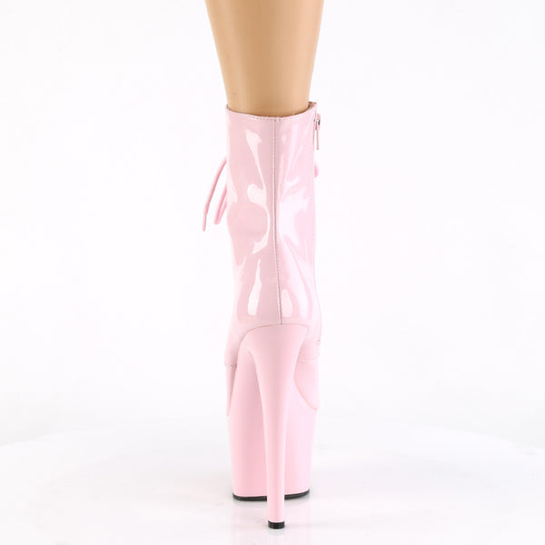SKY-1020 Plateau Stiefeletten Lack Baby Pink | Pleaser