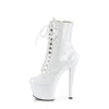 SKY-1020 Plateau Stiefeletten Lack Weiß | Pleaser