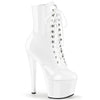 SKY-1020 Plateau Stiefeletten Lack Weiß | Pleaser