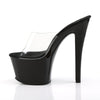 SKY-301 Plateau Pantoletten Klar/Schwarz | Pleaser