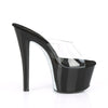 SKY-301CRS Plateau Pantoletten Schwarz Glitzer | Pleaser