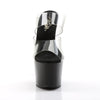 SKY-302 Plateau Pantoletten Klar/Schwarz | Pleaser