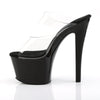 SKY-302 Plateau Pantoletten Klar/Schwarz | Pleaser