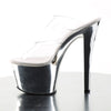 SKY-302 Plateau Pantoletten Transparent/Chrom | Pleaser