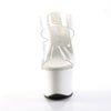 SKY-302 Plateau Pantoletten Transparent/Weiß | Pleaser