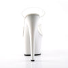 SKY-302 Plateau Pantoletten Transparent/Weiß | Pleaser