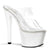 SKY-302 Plateau Pantoletten Transparent/Weiß | Pleaser