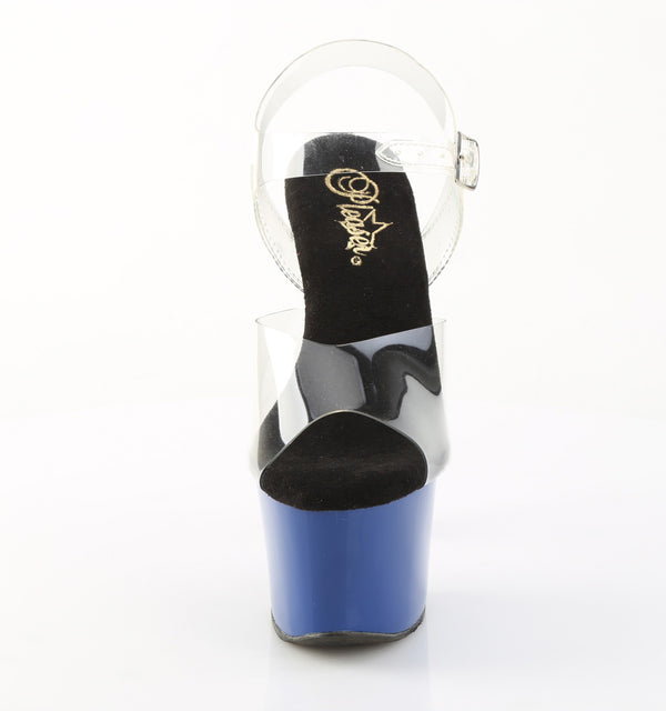 SKY-308 Plateau Sandaletten Blau Lack | Pleaser