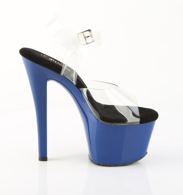 SKY-308 Plateau Sandaletten Blau Lack | Pleaser