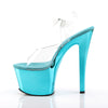 SKY-308 Plateau Sandaletten Türkis Chrom | Pleaser