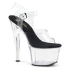 SKY-308 Plateau Sandaletten Transparent Schwarz | Pleaser