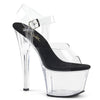 SKY-308 Plateau Sandaletten Transparent Schwarz | Pleaser