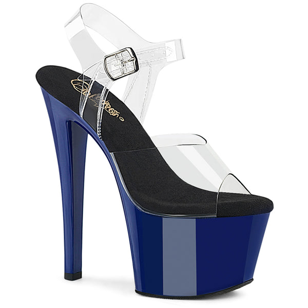 SKY-308 Plateau Sandaletten Blau Lack | Pleaser