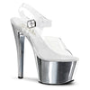 SKY-308 Plateau Sandaletten Silber Chrom | Pleaser