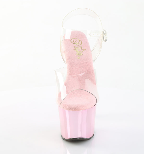 SKY-308CHRS Plateau Sandaletten Pink mit Strass | Pleaser