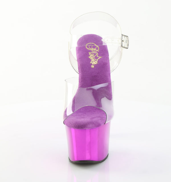 SKY-308CHRS Plateau Sandaletten Lila mit Strass| Pleaser