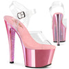 SKY-308CHRS Plateau Sandaletten Pink mit Strass | Pleaser