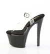 SKY-308CRS Plateau Sandaletten Schwarz Lack mit Nieten | Pleaser