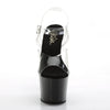 SKY-308CRS Plateau Sandaletten Schwarz/Silber | Pleaser
