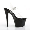 SKY-308CRS Plateau Sandaletten Schwarz/Silber | Pleaser