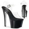 SKY-308CRS Plateau Sandaletten Schwarz/Silber | Pleaser