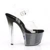 SKY-308G-T Plateau Sandaletten Transparent/Schwarz | Pleaser