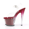SKY-308G-T Plateau Sandaletten Klar/Beere | Pleaser