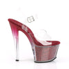 SKY-308G-T Plateau Sandaletten Klar/Beere | Pleaser