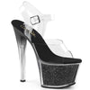 SKY-308G-T Plateau Sandaletten Transparent/Schwarz | Pleaser