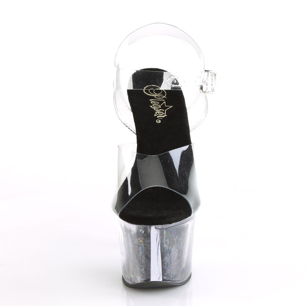 SKY-308GF Plateau Sandaletten Transparent/Schwarz von Pleaser – Ansicht 2