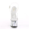SKY-308GF Plateau Sandaletten Transparent/Silber | Pleaser