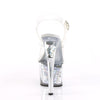 SKY-308GF Plateau Sandaletten Transparent/Silber | Pleaser