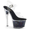 SKY-308GF Plateau Sandaletten Transparent/Schwarz | Pleaser