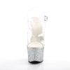 SKY-308LG Plateau Sandaletten - Silber | Pleaser