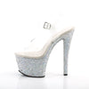 SKY-308LG Plateau Sandaletten - Silber | Pleaser