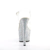 SKY-308LG Plateau Sandaletten - Silber | Pleaser