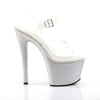SKY-308MG Plateau Sandaletten Silber | Pleaser