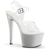 SKY-308MG Plateau Sandaletten Silber | Pleaser