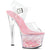 SKY-308WHG Plateau Sandaletten Klar/Pink | Pleaser